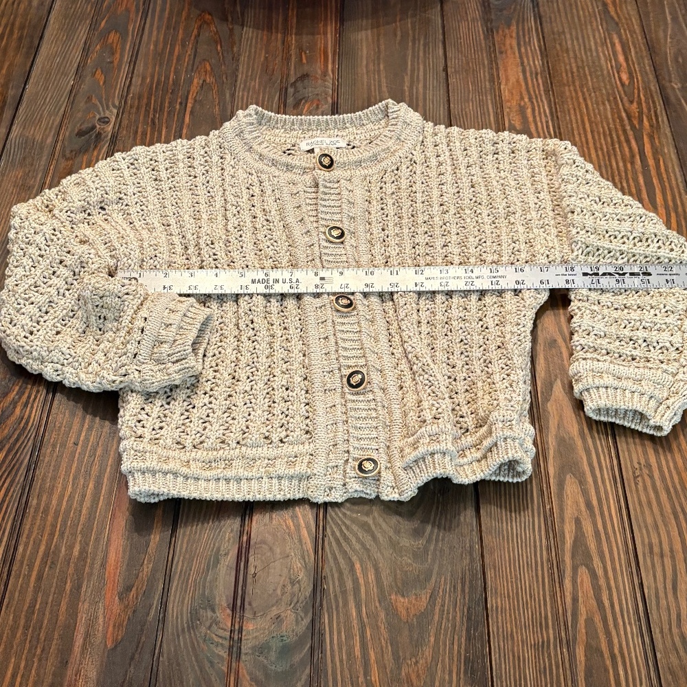 Rachel Zoe Metallic Thread Knit Gold Sweater Cardigan
